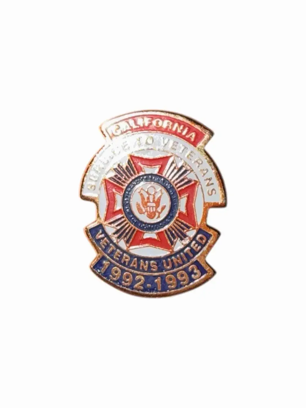 Vintage California Veterans United Lapel Pin & Tie Clip